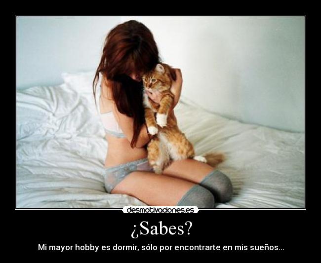 ¿Sabes? - Mi mayor hobby es dormir, sólo por encontrarte en mis sueños...