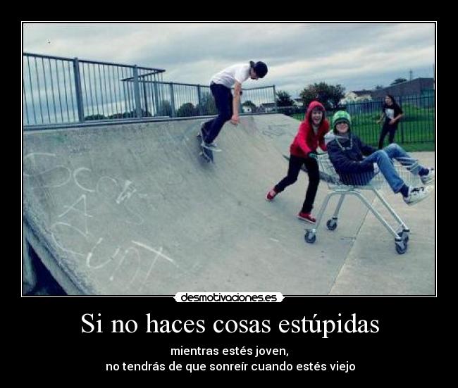 Si no haces cosas estúpidas -