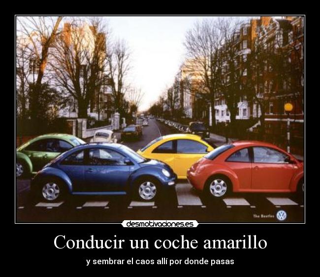 carteles coche amarillo the beatles los beatles pene desmotivaciones