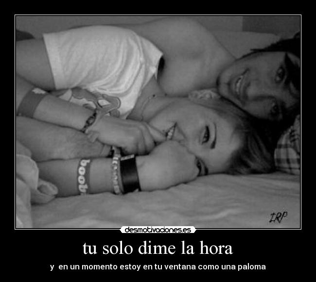 tu solo dime la hora - y en un momento estoy en tu ventana como una paloma
