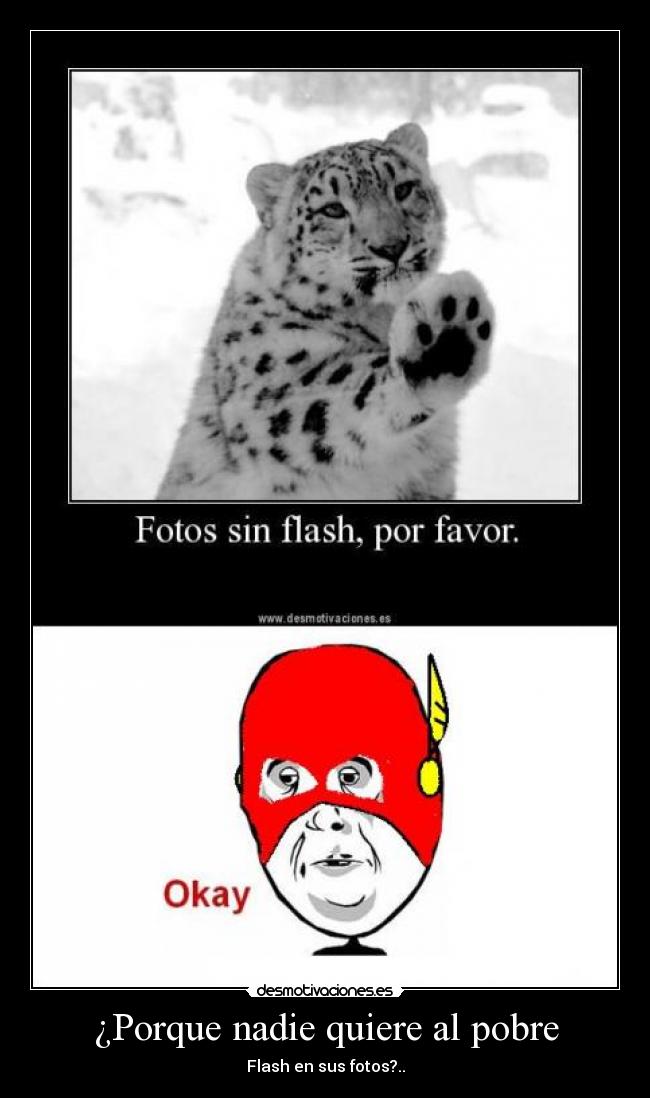 ¿Porque nadie quiere al pobre - Flash en sus fotos?..