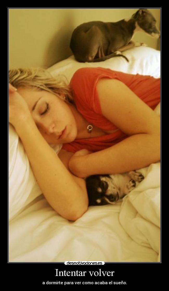 Intentar volver - a dormirte para ver como acaba el sueño.