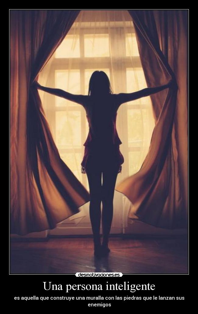 Una persona inteligente - es aquella que construye una muralla con las piedras que le lanzan sus enemigos