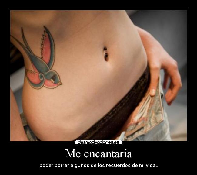 Me encantaría - poder borrar algunos de los recuerdos de mi vida..