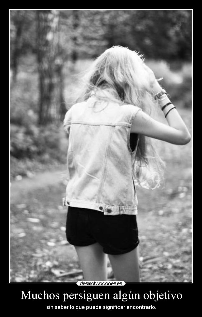 Muchos persiguen algún objetivo - sin saber lo que puede significar encontrarlo.