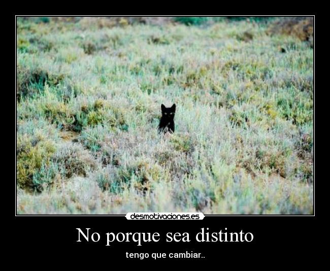 No porque sea distinto -
