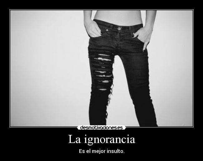 La ignorancia - Es el mejor insulto.
