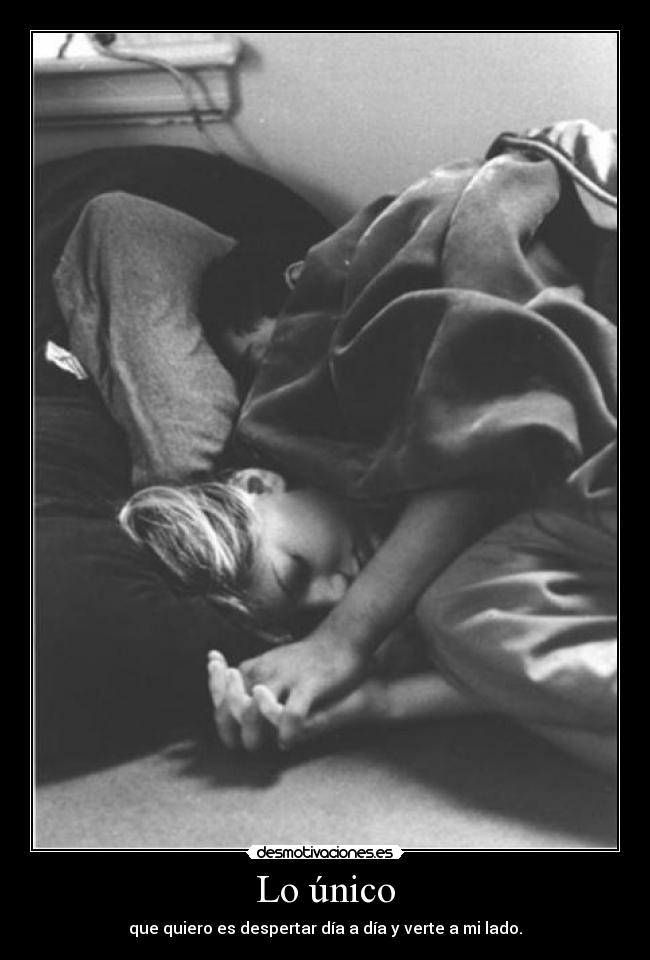Lo único - que quiero es despertar día a día y verte a mi lado.