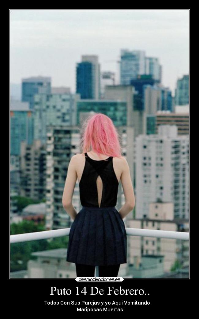 Puto 14 De Febrero.. - Todos Con Sus Parejas y yo Aqui Vomitando    
Mariposas Muertas