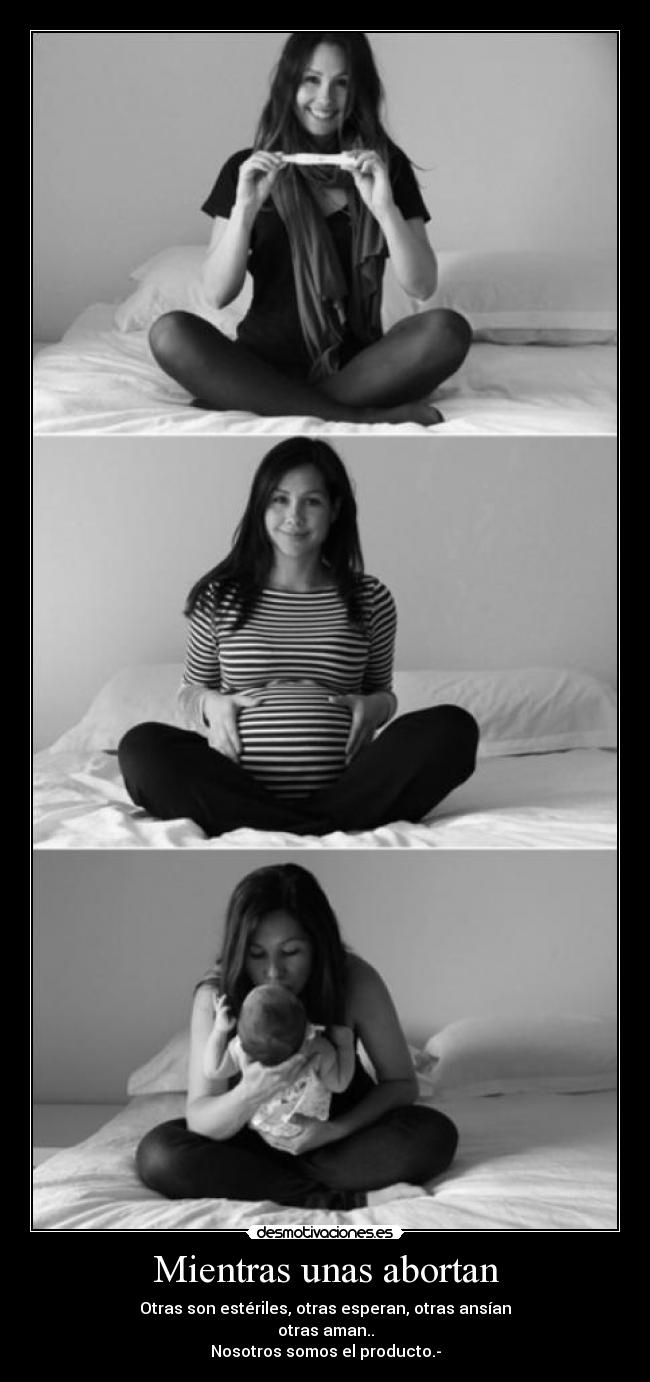 Mientras unas abortan - Otras son estériles, otras esperan, otras ansían
otras aman..
Nosotros somos el producto.-