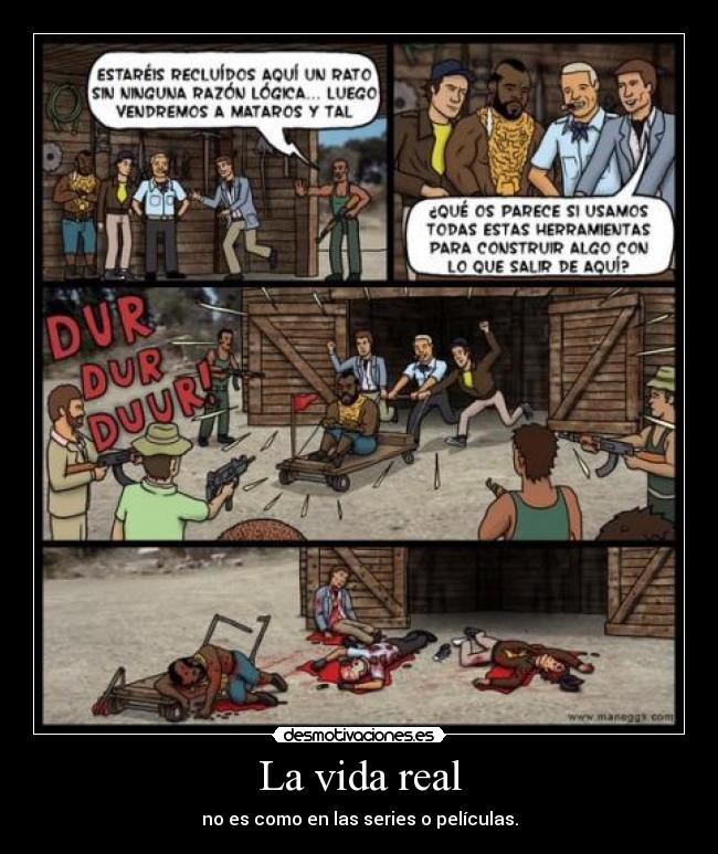 carteles vida vida real equipo serie pelicula desmotivaciones