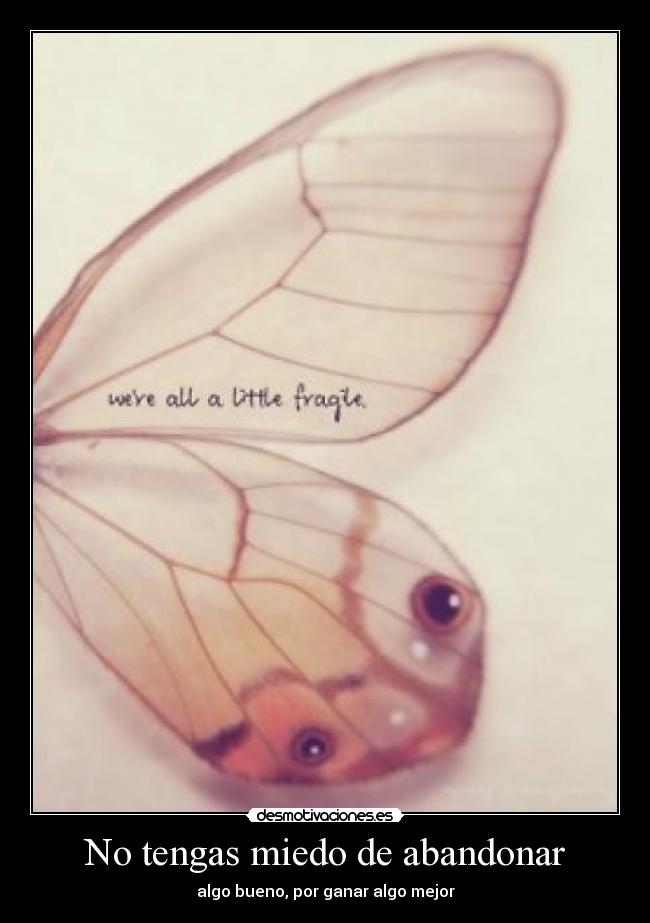 No tengas miedo de abandonar - 