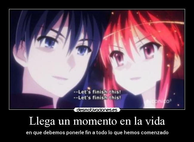 Llega un momento en la vida -