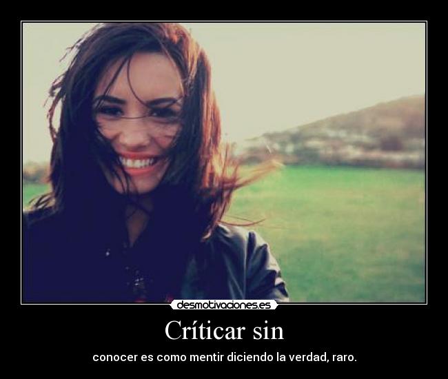 Críticar sin -