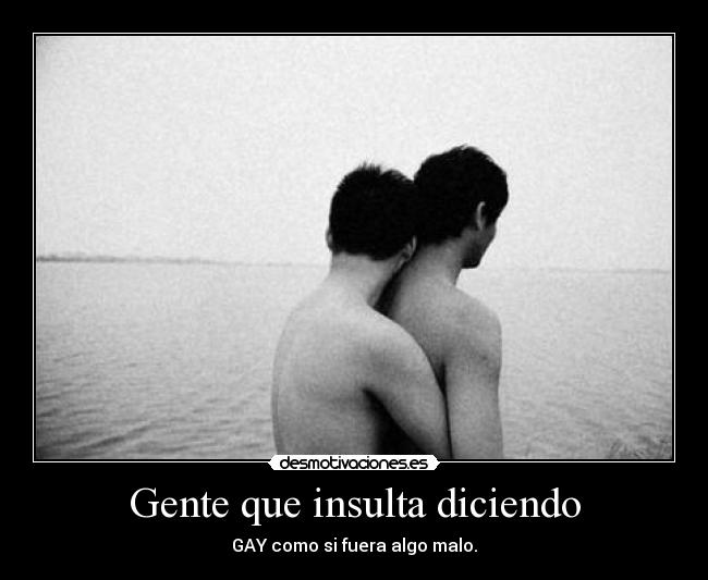 Gente que insulta diciendo - GAY como si fuera algo malo.