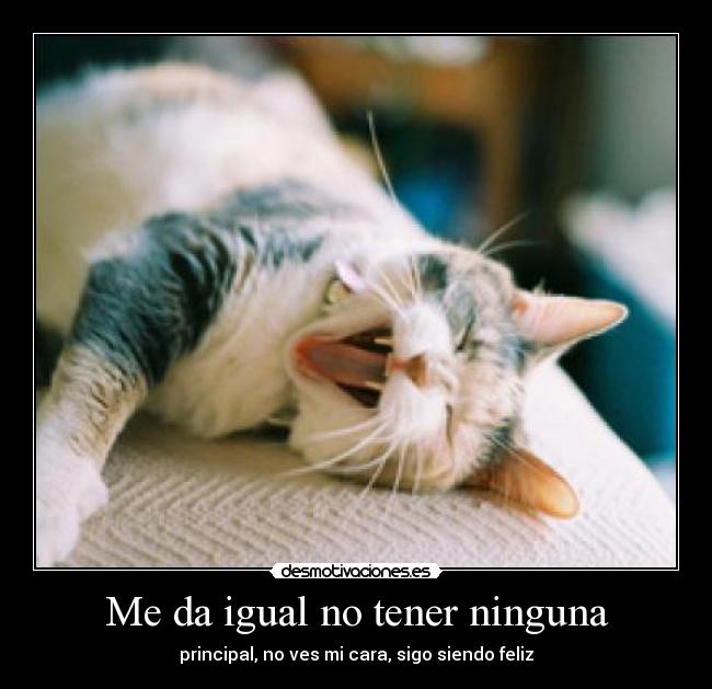 Me da igual no tener ninguna - principal, no ves mi cara, sigo siendo feliz