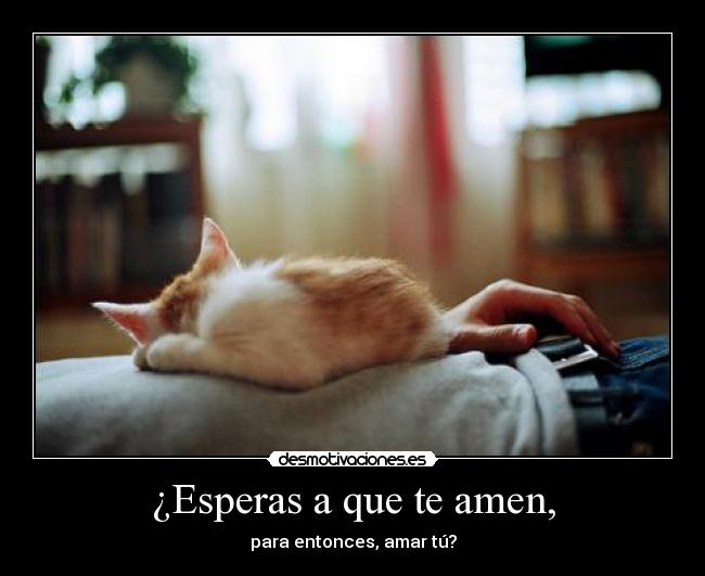 ¿Esperas a que te amen, - para entonces, amar tú?