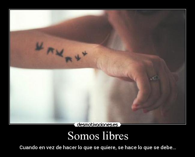Somos libres - Cuando en vez de hacer lo que se quiere, se hace lo que se debe...