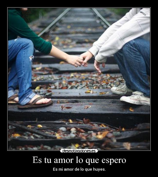 Es tu amor lo que espero - Es mi amor de lo que huyes.