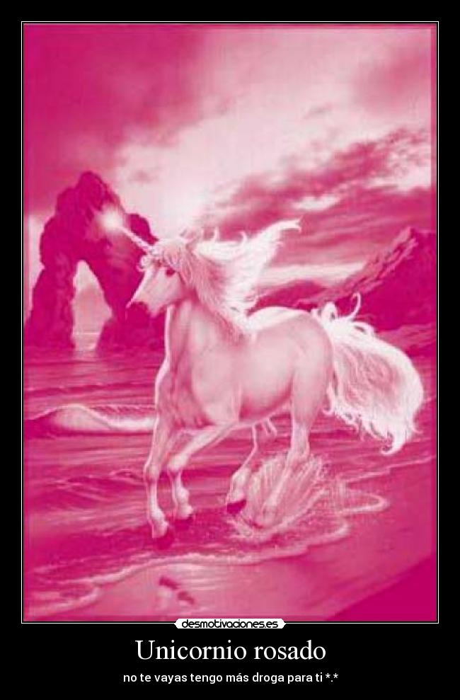 Unicornio rosado - no te vayas tengo más droga para ti *.*