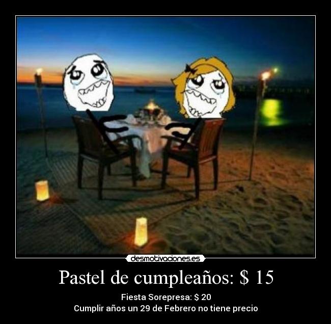 Pastel de cumpleaños: $ 15 - 