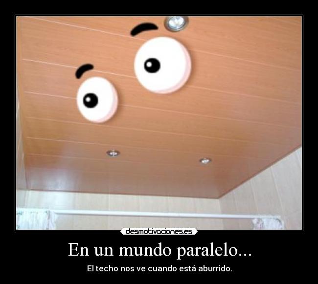 En un mundo paralelo... - El techo nos ve cuando está aburrido.