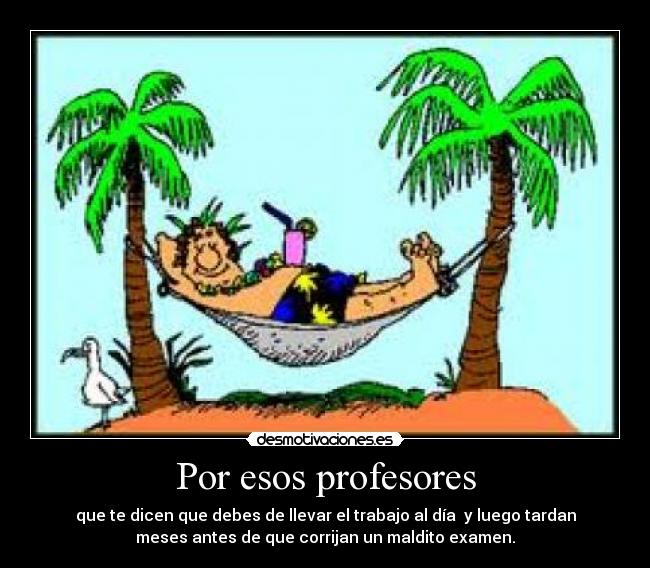 carteles profesores que tardan milenios corregir porque les gusta desmotivaciones