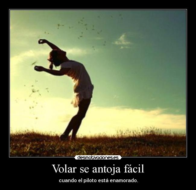 Volar se antoja fácil - cuando el piloto está enamorado.