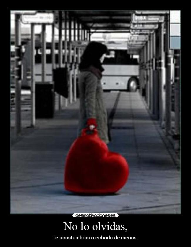 No lo olvidas, - te acostumbras a echarlo de menos.
