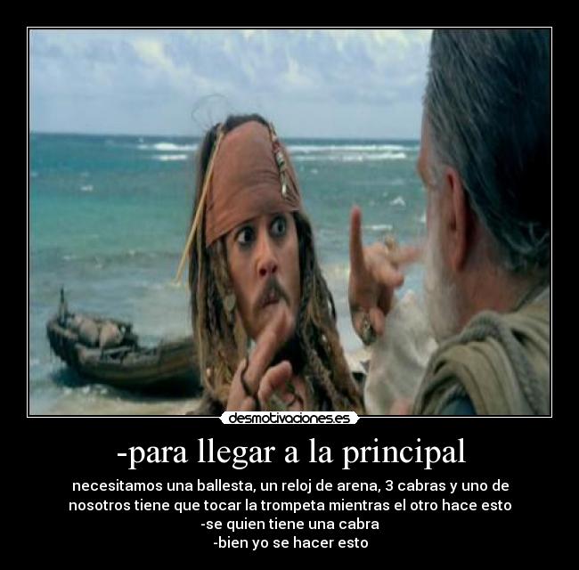 -para llegar a la principal -