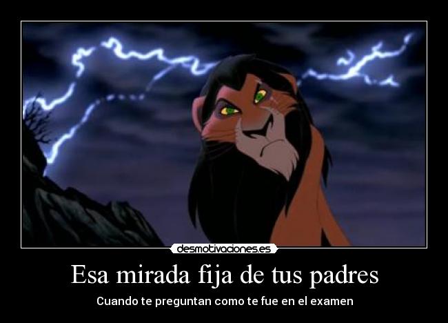 Esa mirada fija de tus padres - Cuando te preguntan como te fue en el examen