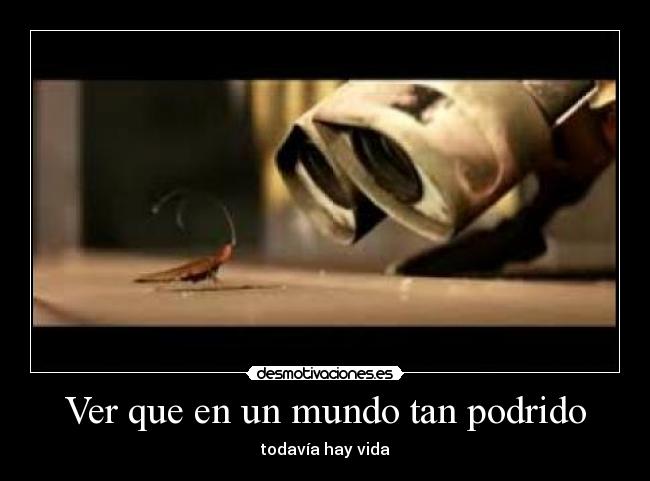 Ver que en un mundo tan podrido - todavía hay vida