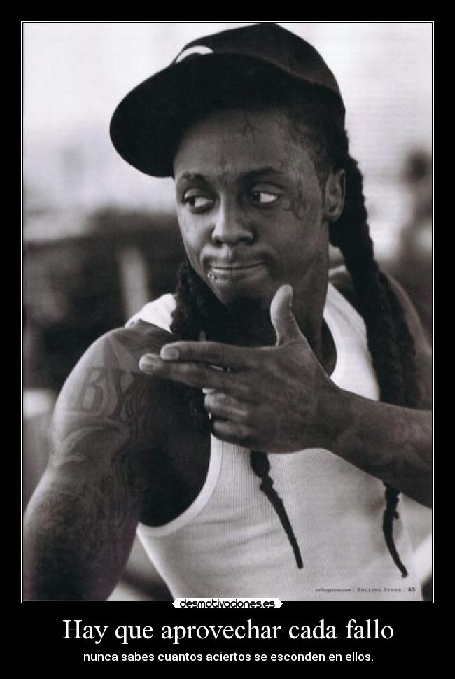 carteles frase inventada por con una foto lil wayne desmotivaciones