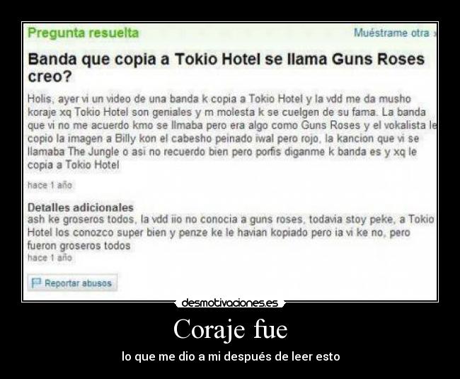 Coraje fue - 