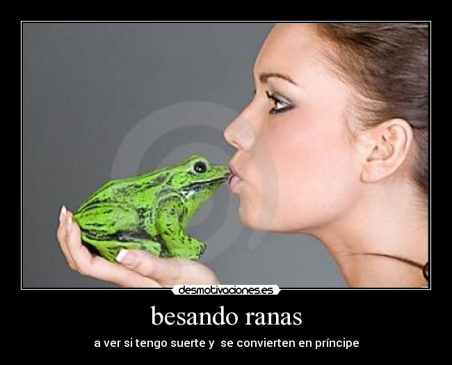 besando ranas - a ver si tengo suerte y  se convierten en príncipe