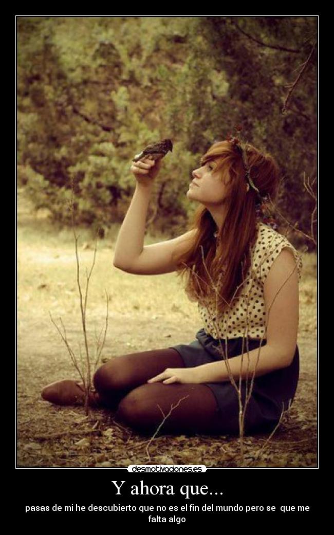 Y ahora que... - pasas de mi he descubierto que no es el fin del mundo pero se que me falta algo