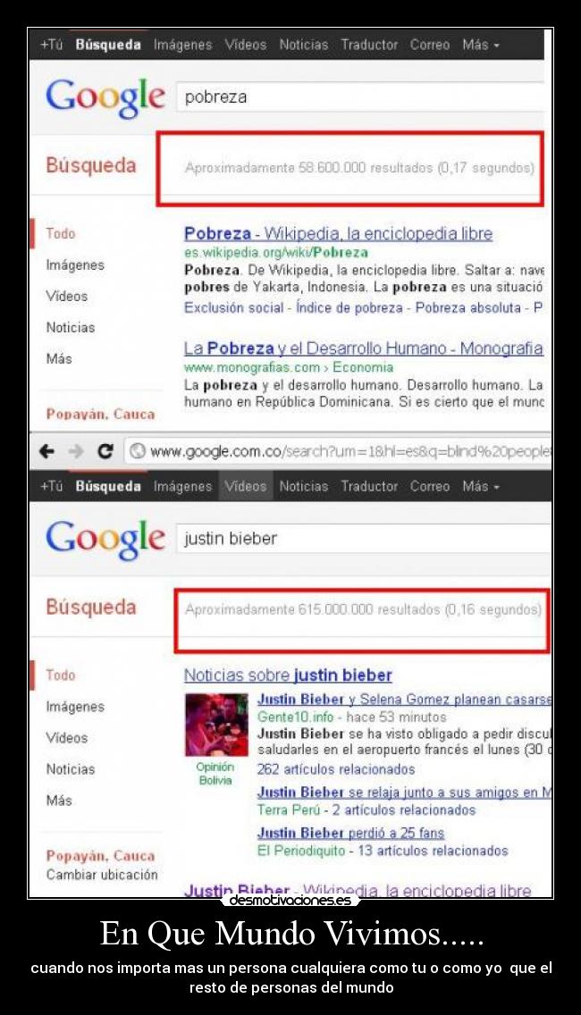 En Que Mundo Vivimos..... - cuando nos importa mas un persona cualquiera como tu o como yo que el
resto de personas del mundo