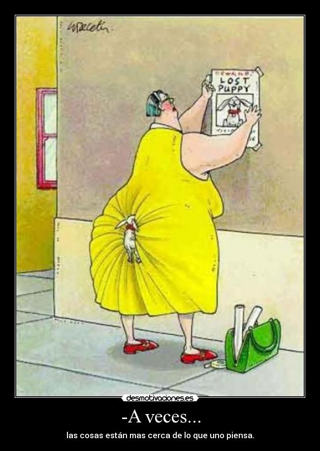 -A veces... - las cosas están mas cerca de lo que uno piensa.