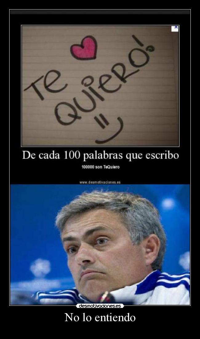 No lo entiendo -