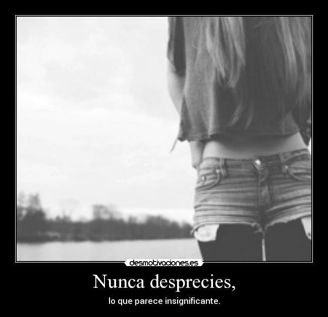 Nunca desprecies, - lo que parece insignificante.