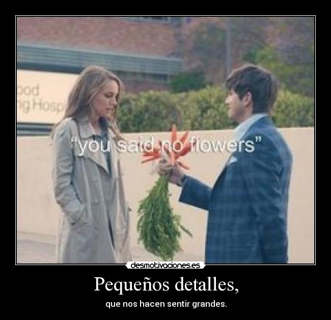 Pequeños detalles, - que nos hacen sentir grandes.
