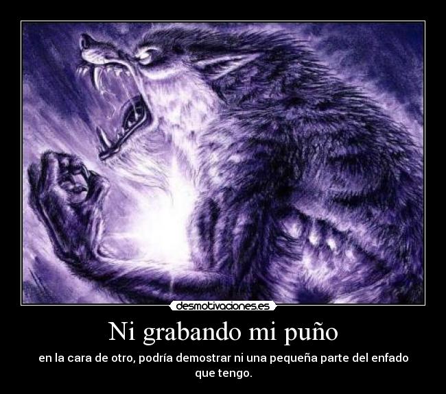 Ni grabando mi puño - en la cara de otro, podría demostrar ni una pequeña parte del enfado que tengo.