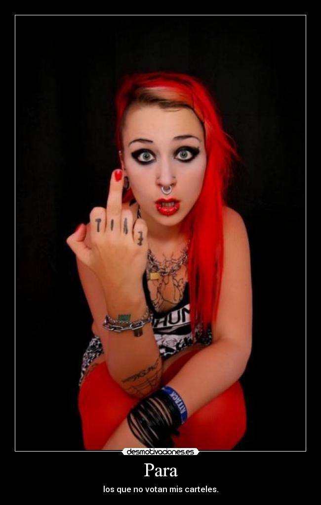 Para - los que no votan mis carteles.