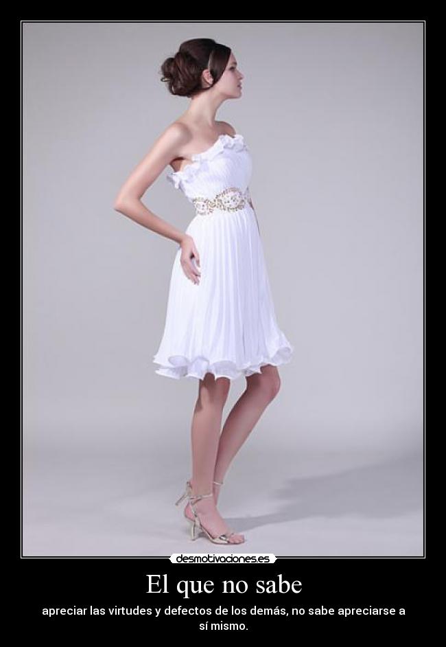 El que no sabe - apreciar las virtudes y defectos de los demás, no sabe apreciarse a sí mismo.