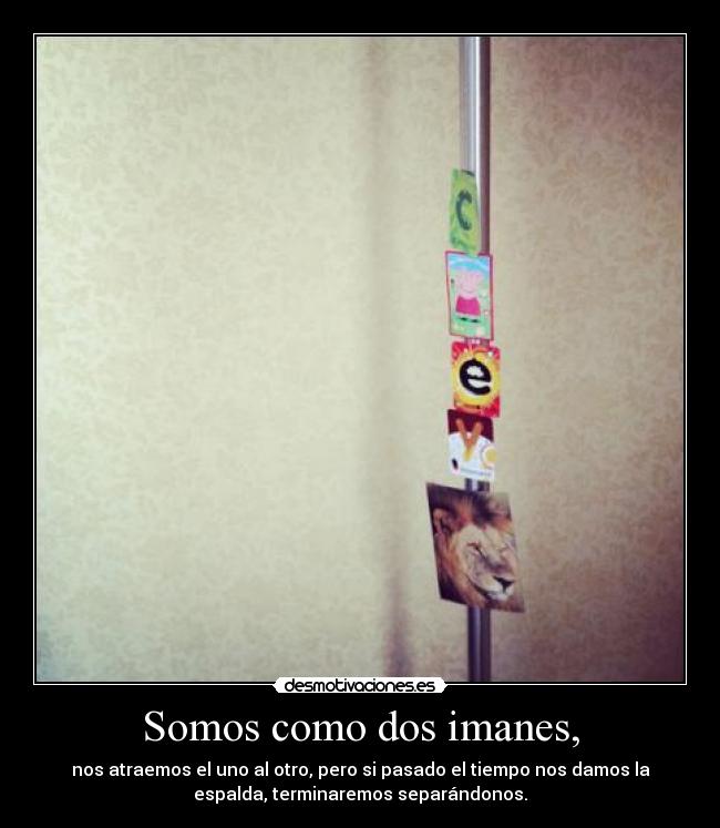 Somos como dos imanes, -