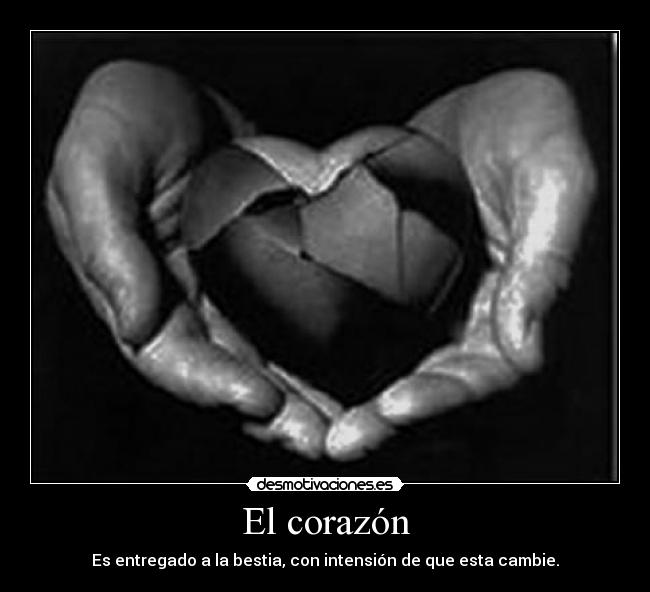 El corazón - Es entregado a la bestia, con intensión de que esta cambie.