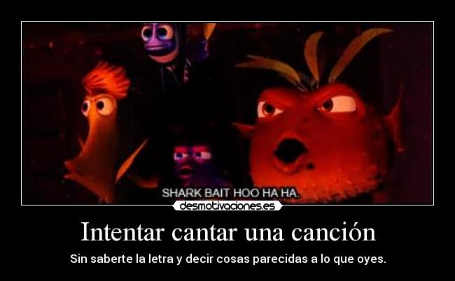 Intentar cantar una canción -