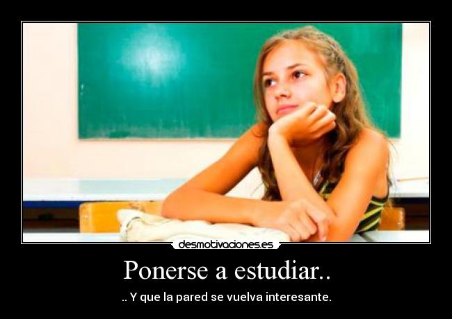 Ponerse a estudiar.. - .. Y que la pared se vuelva interesante.