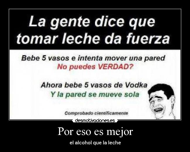 Por eso es mejor - el alcohol que la leche