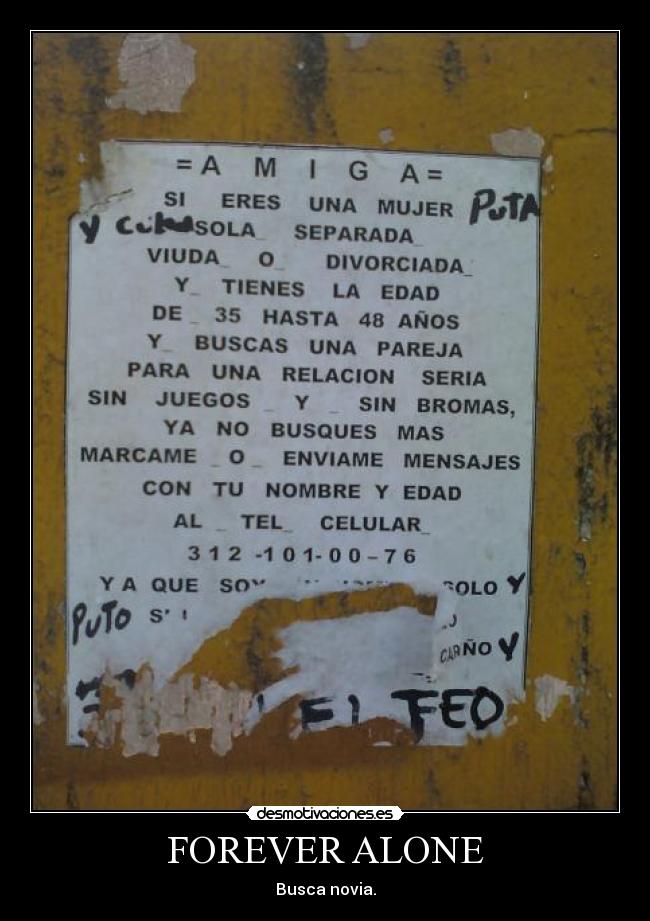 FOREVER ALONE - Busca novia.